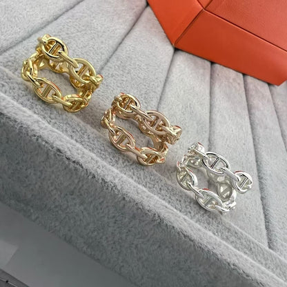 [Max Jewelry]GLOSSY FINISH SQUARE COMBINATION DOUBLE-LAYER PIG NOSE RING