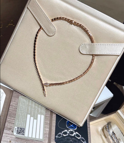 [Max Jewelry]SERPENTI VIPER SERIES ROSE GOLD SNAKE NECKLACE