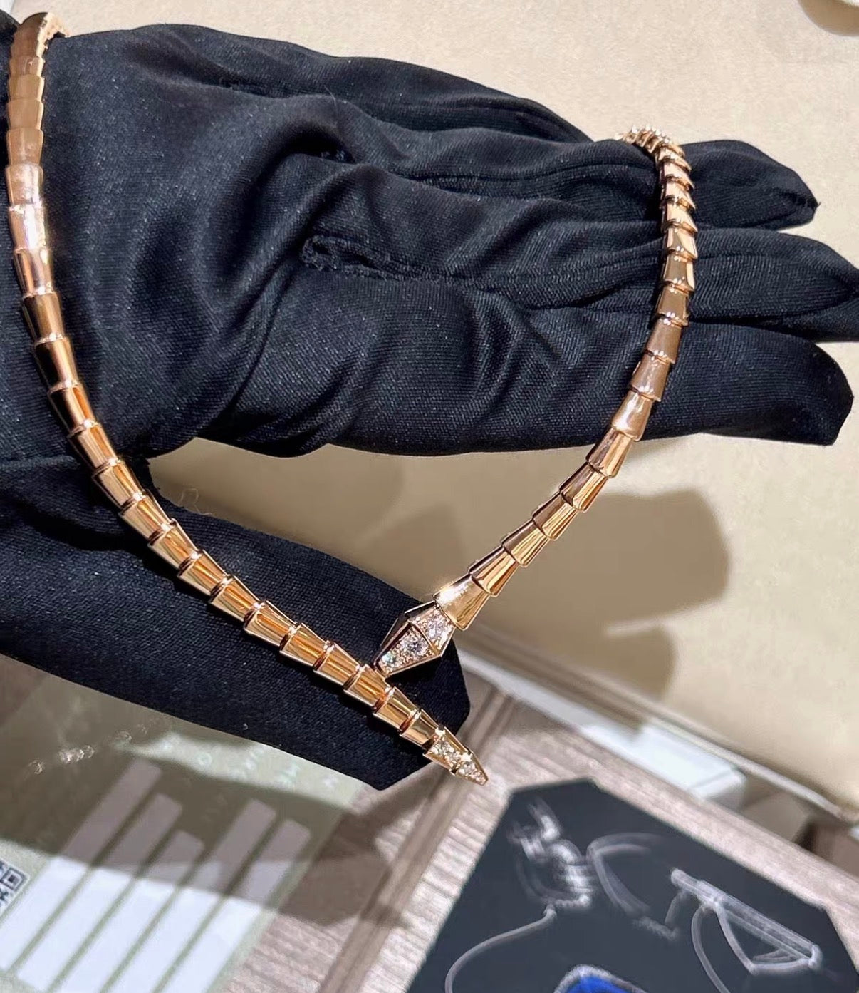 [Max Jewelry]SERPENTI VIPER SERIES ROSE GOLD SNAKE NECKLACE
