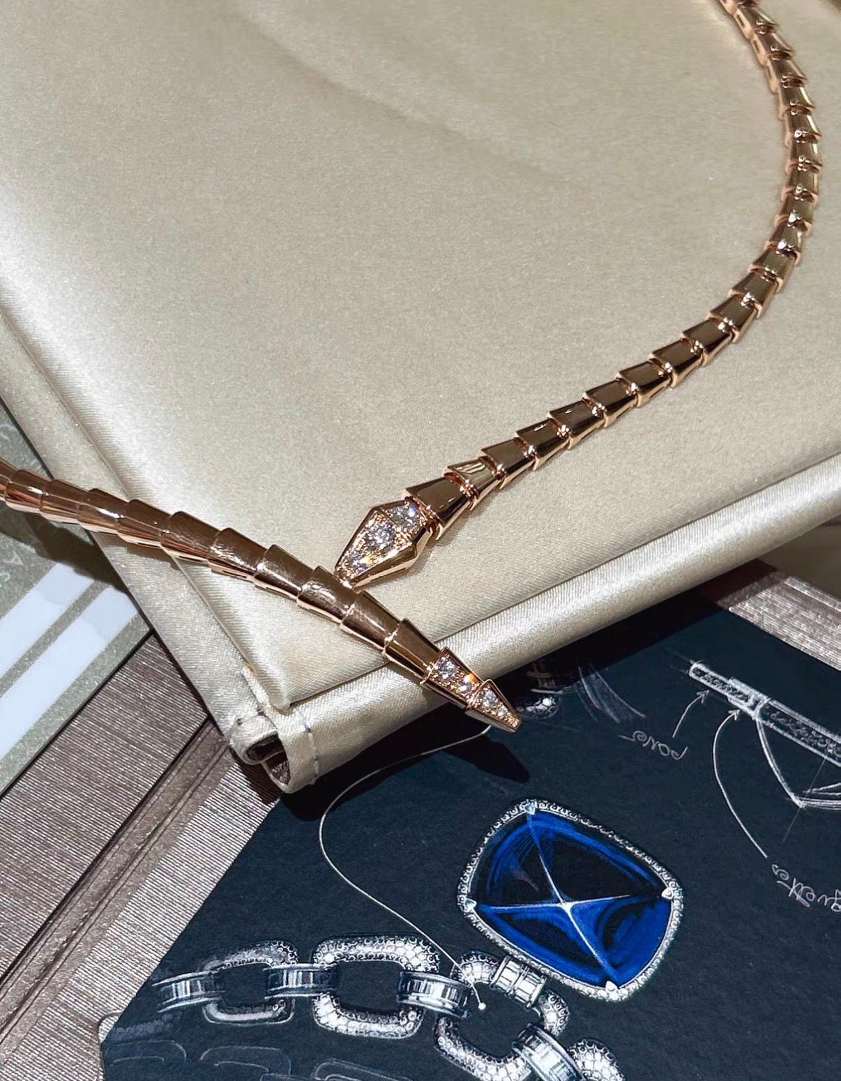[Max Jewelry]SERPENTI VIPER SERIES ROSE GOLD SNAKE NECKLACE