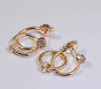 [Plus&Max]NAIL COLLECTION DIAMOND SET DOUBLE HOOP EARRINGS