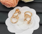[Plus&Max]NAIL COLLECTION DIAMOND SET DOUBLE HOOP EARRINGS