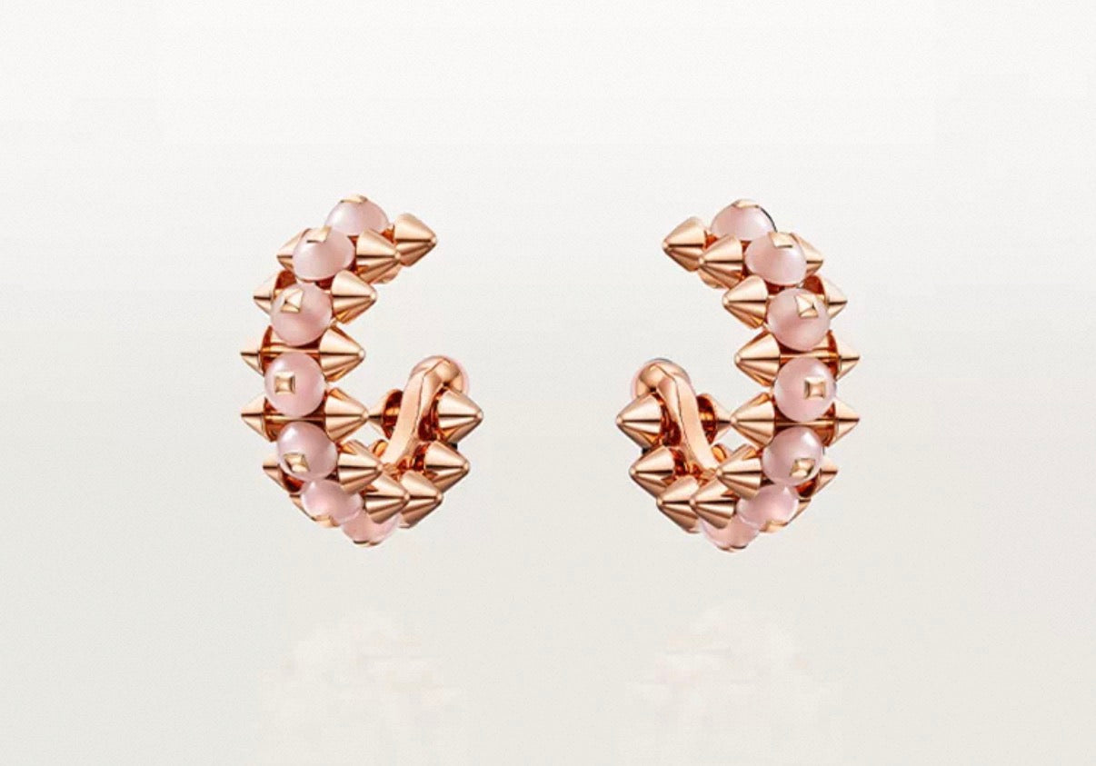 [Max Jewelry]CLASH COLLECTION AGATE CHALCEDONY STUD EARRINGS