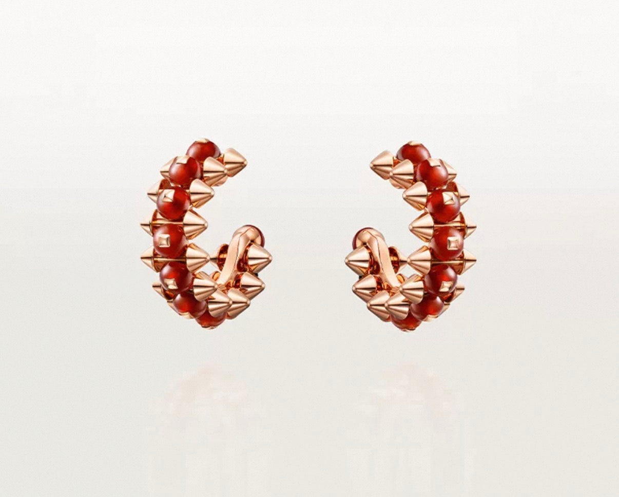 [Max Jewelry]CLASH COLLECTION AGATE CHALCEDONY STUD EARRINGS