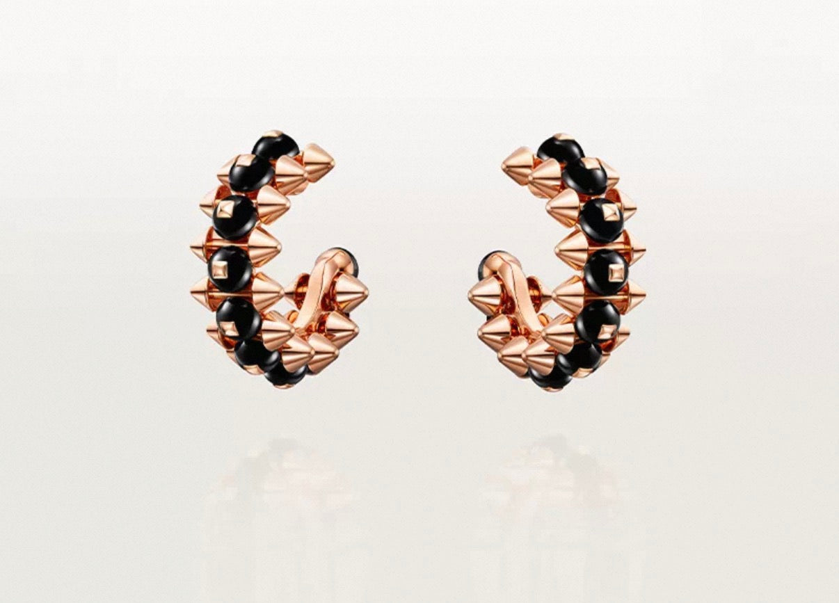 [Max Jewelry]CLASH COLLECTION AGATE CHALCEDONY STUD EARRINGS