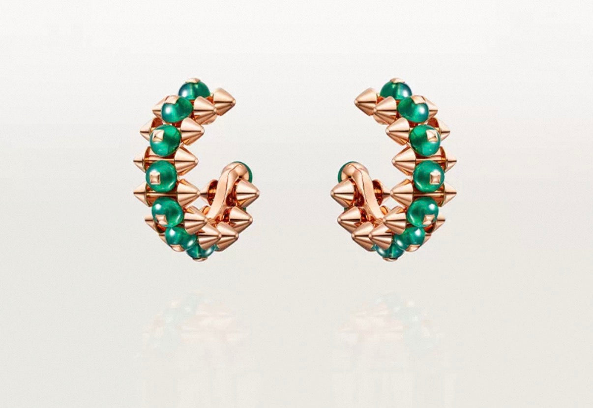 [Max Jewelry]CLASH COLLECTION AGATE CHALCEDONY STUD EARRINGS