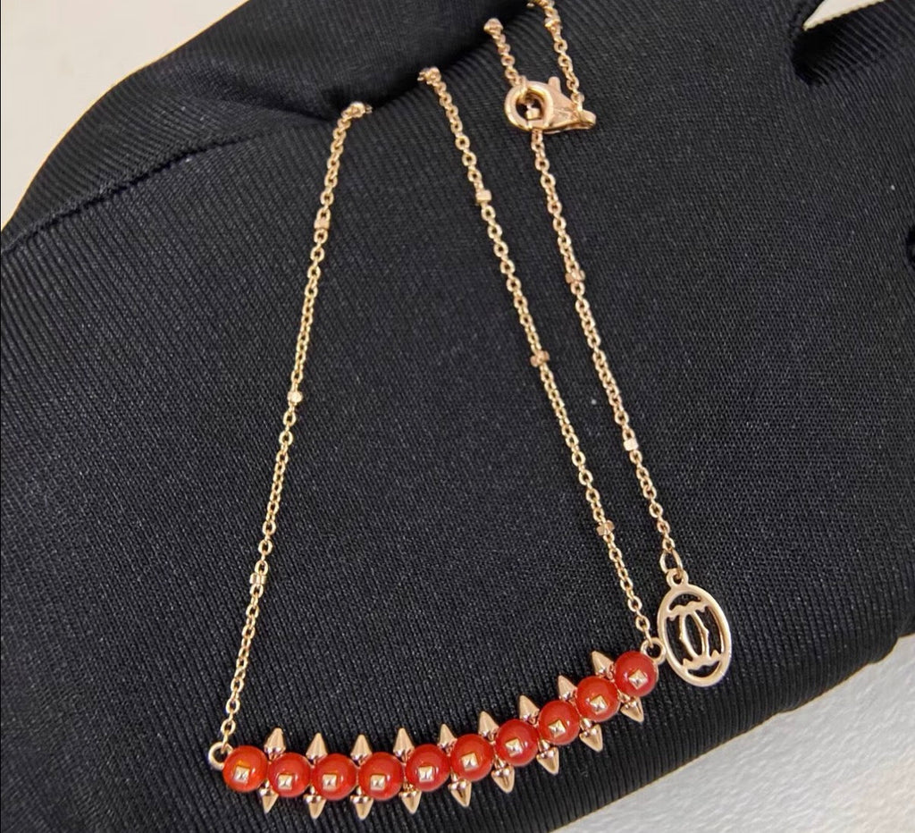 [：Plus&Max]CLASH COLLECTION AGATE CHALCEDONY STUD NECKLACE