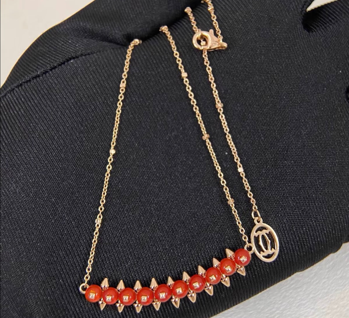 [：Max Jewelry]CLASH COLLECTION AGATE CHALCEDONY STUD NECKLACE