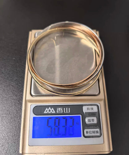 [Max]TRINITY COLLECTION CLASSIC THREE-COLOUR GOLD TRIPLE BAND BANGLE