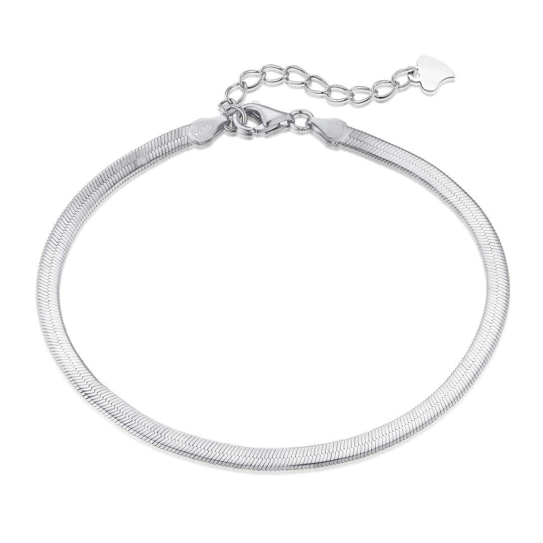 [Max Jewelry ]Flat Snake Bone Chain Blade Necklace