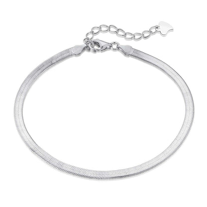 [Max Jewelry ]Flat Snake Bone Chain Blade Necklace