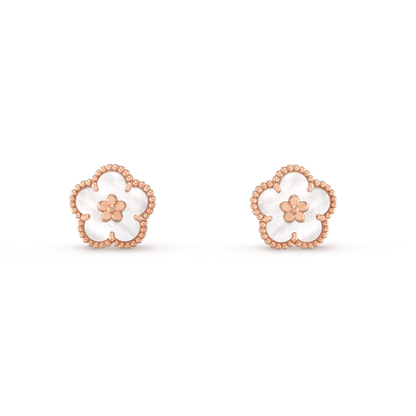 [Max Jewelry ]LUCKY PINK GOLD WHITE MOP EARRINGS