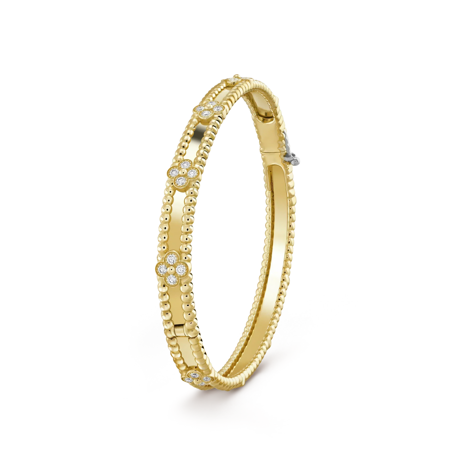 [Max Jewelry ]CLOVER BRACELET 4MM DIAMONDS