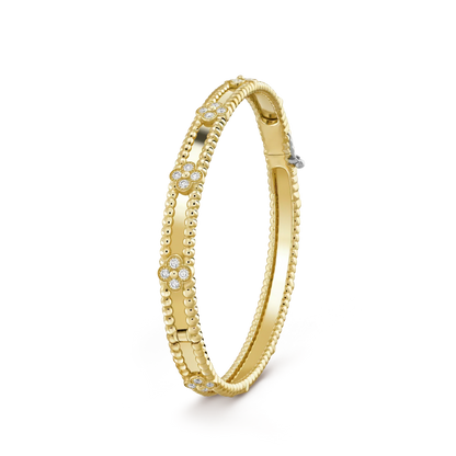 [Max Jewelry ]CLOVER BRACELET 4MM DIAMONDS