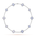 [Plus&Max]CLOVER 10 MOTIFS BLUE CHALCEDONY NECKLACE