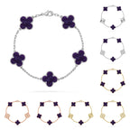 [Plus&Max]LUCKY CLOVER 5-MOTIF BRACELET - CHAROITE COLLECTION