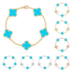 [Plus&Max]LUCKY CLOVER 5-MOTIF BRACELET - TURQUOISE COLLECTION