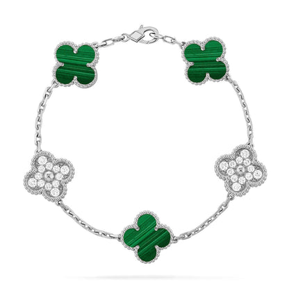 [Max Jewelry ] CLOVER 5 MOTIF MALACHITE BRACELET COLLECTION