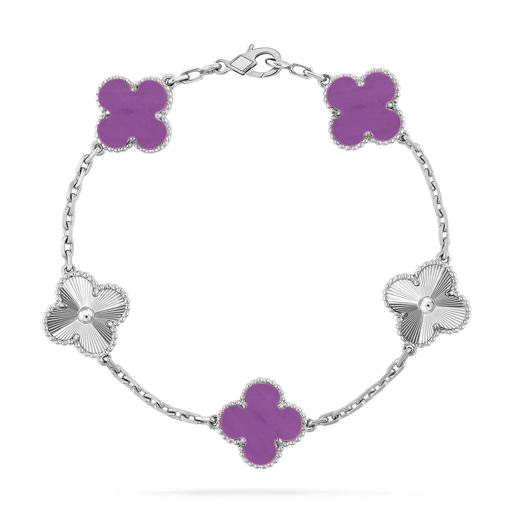 [Plus&Max]LUCKY CLOVER 5-MOTIF BRACELET - VIOLET COLLECTION