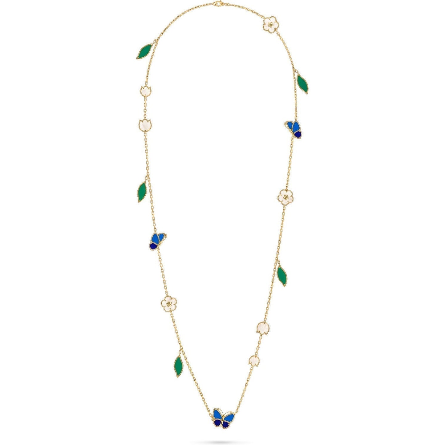 [Max Jewelry]LUCKY SPRING BUTTERFLY 15 FLOWER NECKLACE