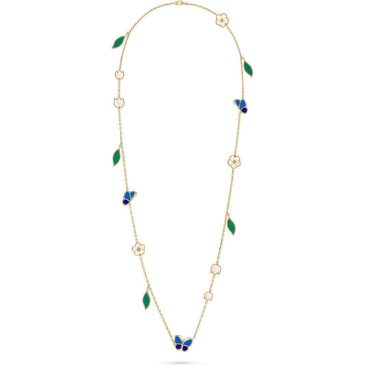 [Max Jewelry]LUCKY SPRING BUTTERFLY 15 FLOWER NECKLACE