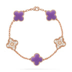[Plus&Max]LUCKY CLOVER 5-MOTIF BRACELET - LAVENDER COLLECTION