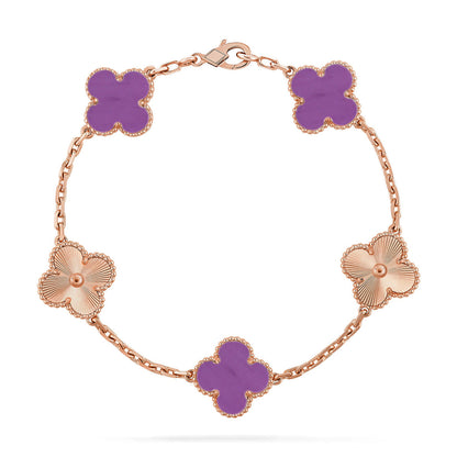 [Max Jewelry ] CLOVER 5 MOTIF VIOLET BRACELET COLLECTION