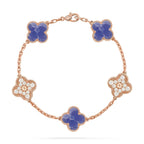 [Plus&Max]LUCKY CLOVER 5-MOTIF BRACELET - BLUE LARIMAR COLLECTION