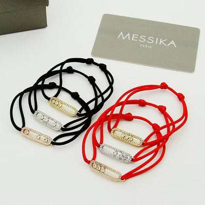 [Max Jewelry]Messika Care(s) pink cord pavé bracelet