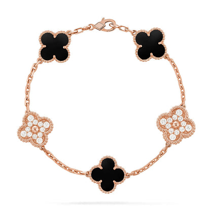 [Max Jewelry ] CLOVER 5 MOTIF ONYXS BRACELET COLLECTION