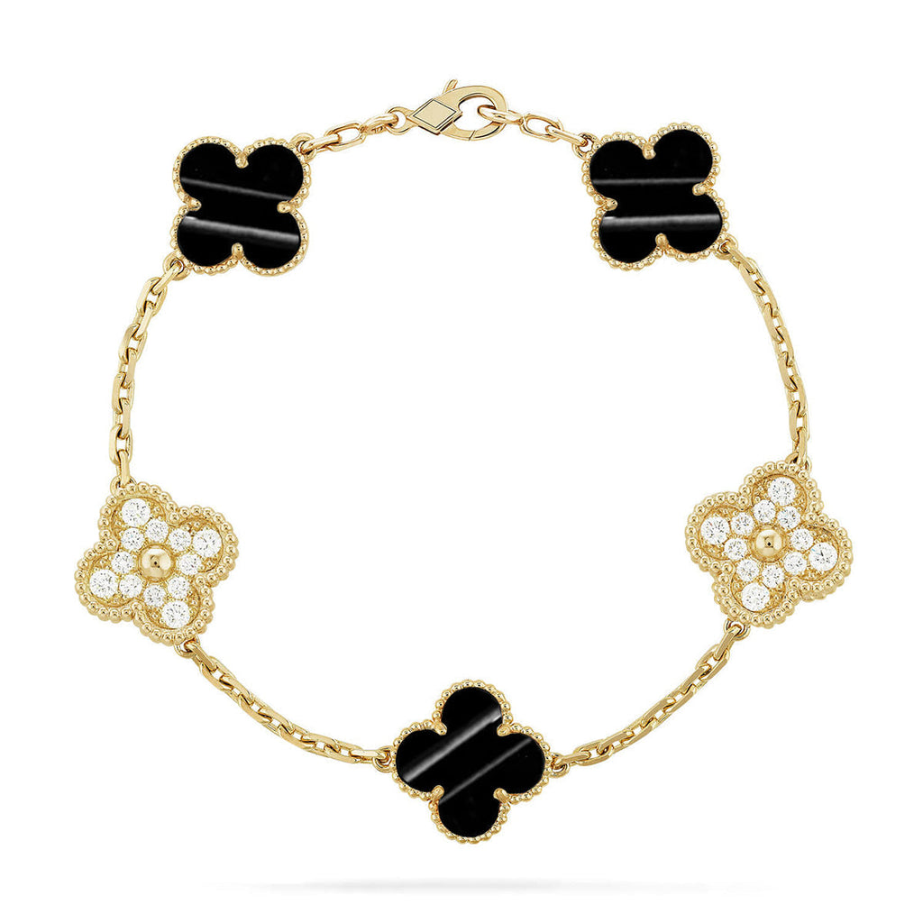 [Plus&Max]LUCKY CLOVER 5-MOTIF BRACELET - PULSE STONE COLLECTION