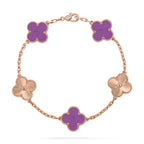 [Plus&Max]LUCKY CLOVER 5-MOTIF BRACELET - VIOLET COLLECTION