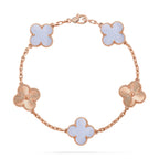 [Plus&Max]LUCKY CLOVER 5-MOTIF BRACELET - PURPLE CHALCEDONY COLLECTION