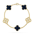 [Plus&Max]LUCKY CLOVER 5-MOTIF BRACELET - PIETERSITE COLLECTION