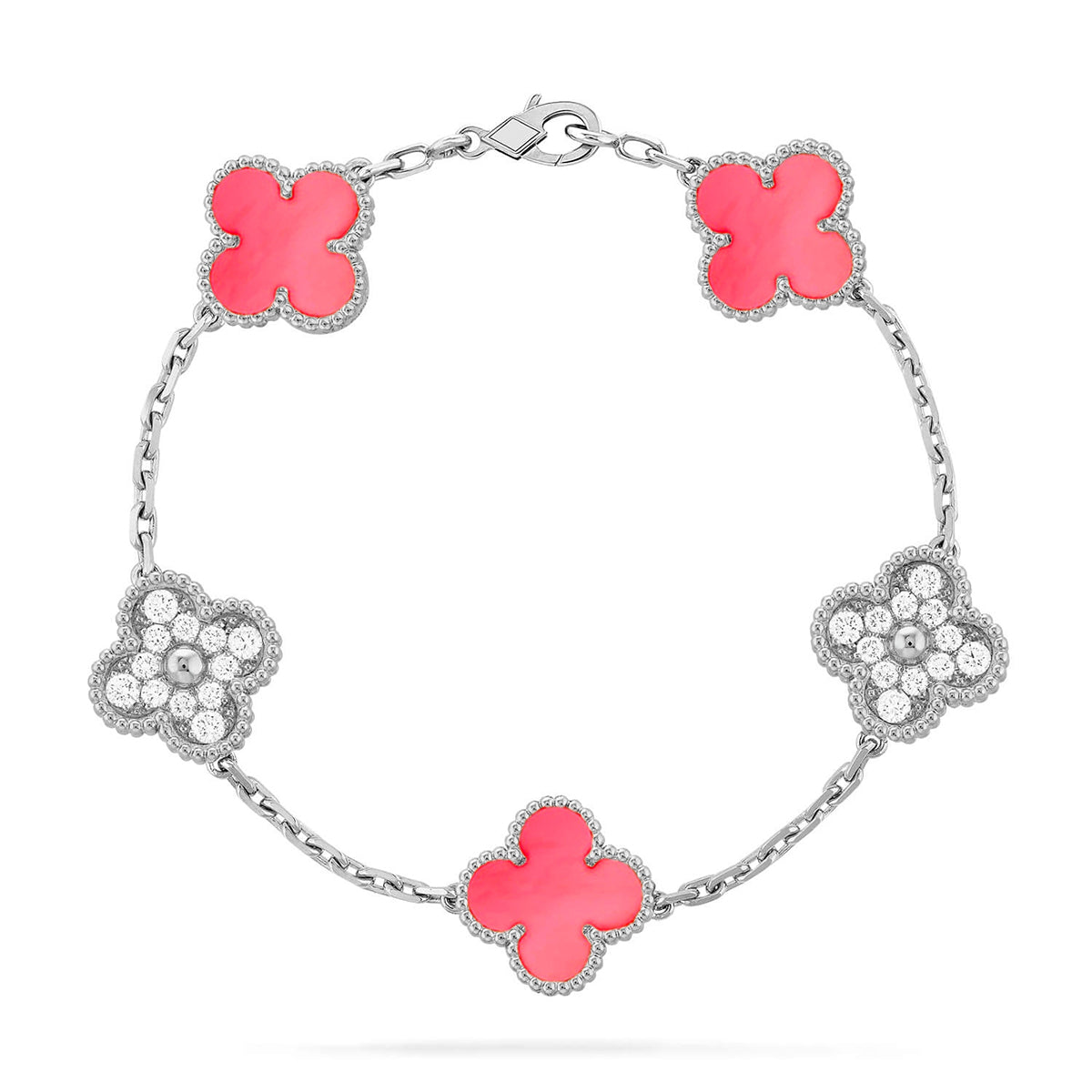 [Max Jewelry ] CLOVER 5 MOTIFS  PINK MOP BRACELET COLLECTION