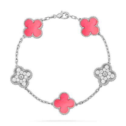[Max Jewelry ] CLOVER 5 MOTIFS  PINK MOP BRACELET COLLECTION