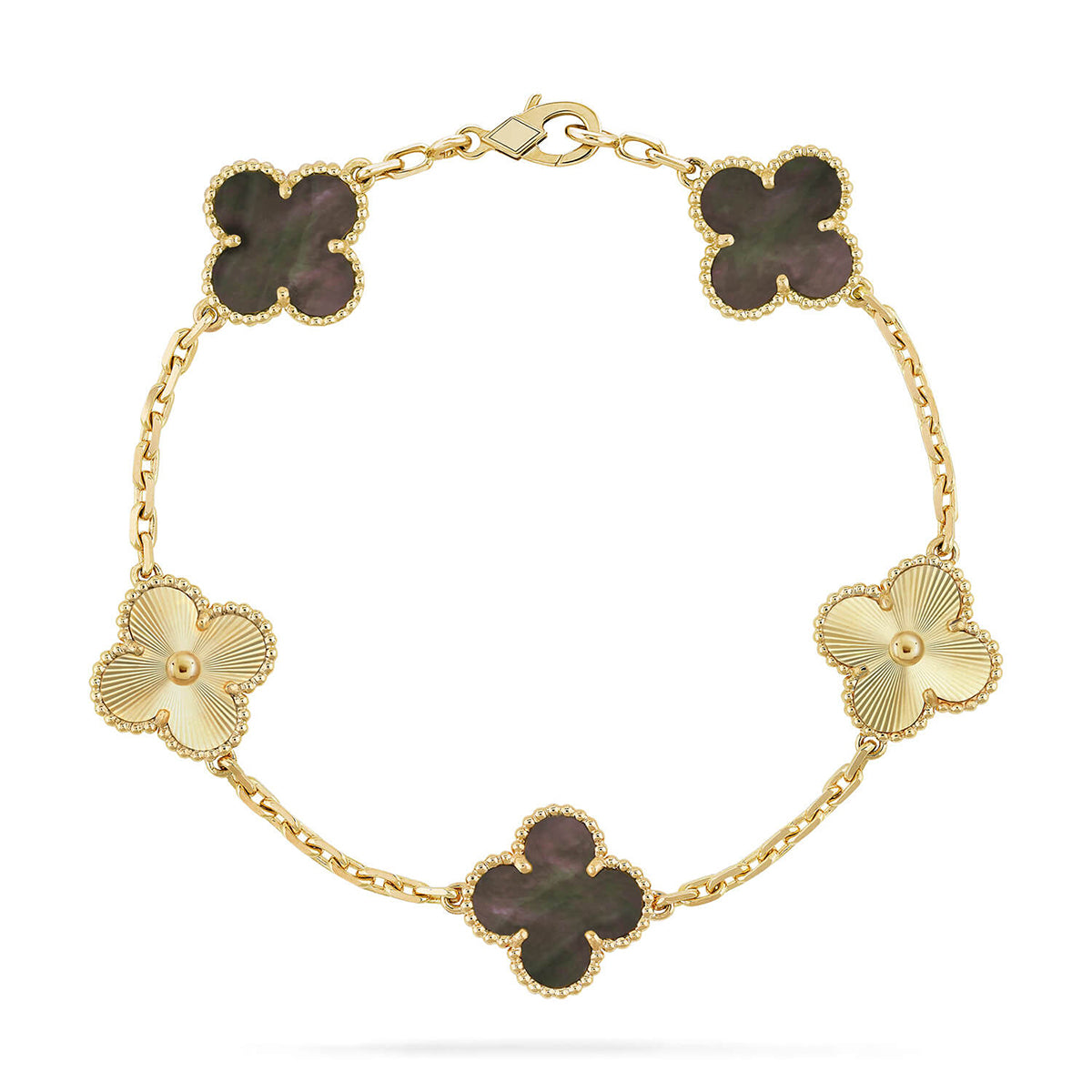 [Max Jewelry ] CLOVER 5 MOTIF GRAY MOP BRACELET COLLECTION
