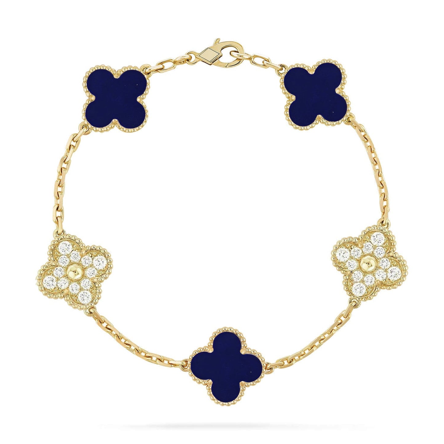 [Max Jewelry ]CLOVER 5 MOTIF LAPIS LAZULI BRACELET COLLECTION