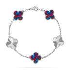 [Plus&Max]LUCKY CLOVER 5-MOTIF BRACELET - MULTI-GEM COLLECTION