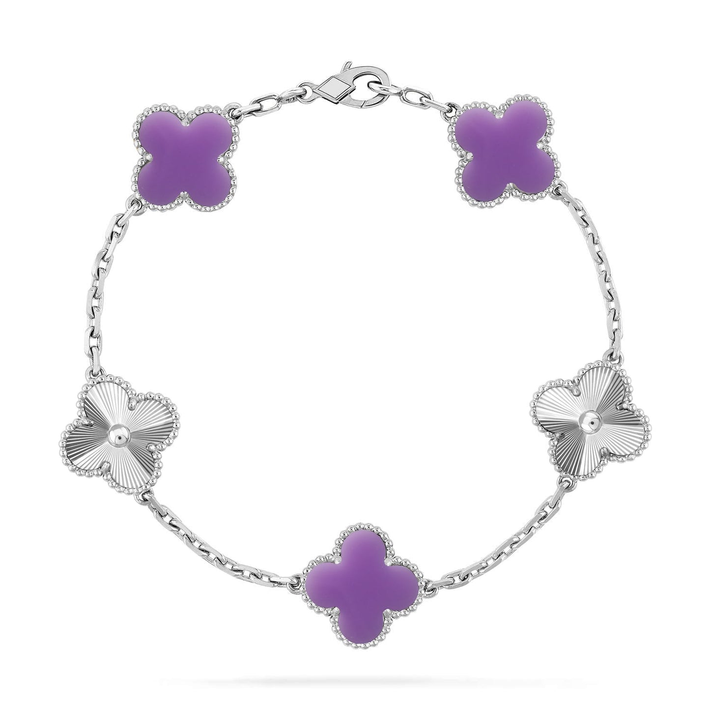 [Max Jewelry ]CLOVER 5 MOTIF LIGHT PURPLE BRACELET COLLECTION