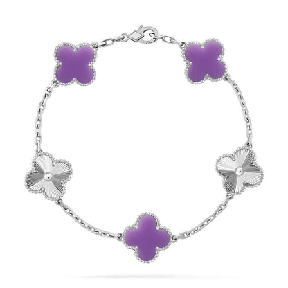 [Max Jewelry ]CLOVER 5 MOTIF LIGHT PURPLE BRACELET COLLECTION