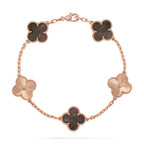 [Plus&Max]LUCKY CLOVER 5-MOTIF BRACELET - GREY MOTHER-OF-PEARL COLLECTION