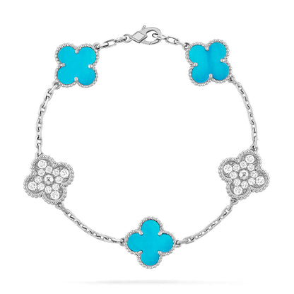 [Max Jewelry ] CLOVER 5 MOTIF TURQUOISE BRACELET COLLECTION
