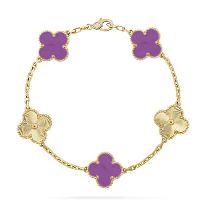 [Max Jewelry ] CLOVER 5 MOTIF VIOLET BRACELET COLLECTION