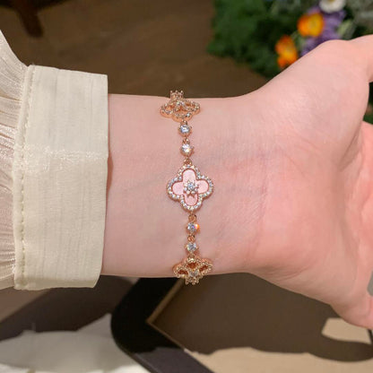 [Max Jewelry ]CLOVER 5 MOTIF PINK BLUE RED WHITE BRACELET