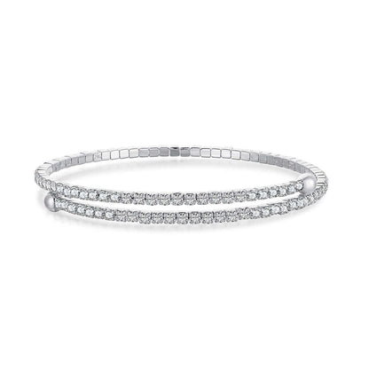 [Max Jewelry ]Row of Diamonds Round Fashion Bracelet