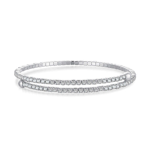 [Max Jewelry ]Row of Diamonds Round Fashion Bracelet