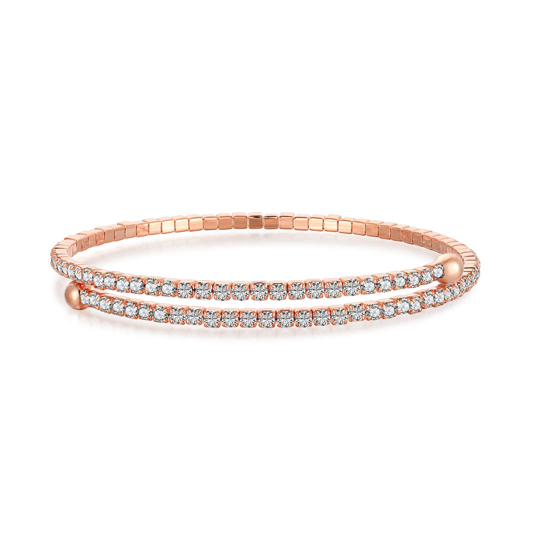 [Max Jewelry ]Row of Diamonds Round Fashion Bracelet