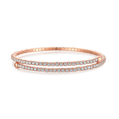[Max Jewelry ]Row of Diamonds Round Fashion Bracelet