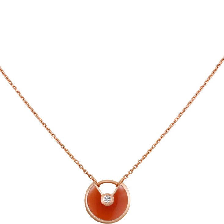 [Max Jewelry ]AMULETTE GOLD CARNELIAN ONYX NECKLACE